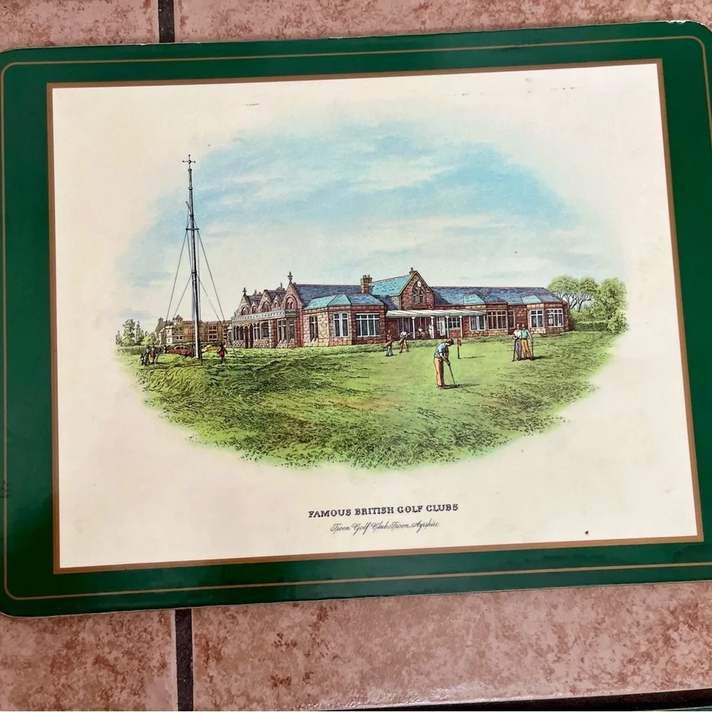 Set of 6 Vintage Golf Course Placemats 9/12 Inch